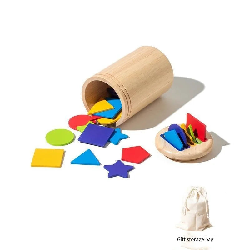 Jouets en bois Montessori pour le tri des couleurs, la motricité fine et l'association des formes : jouets sensoriels et puzzles éducatifs pour les tout-petits.