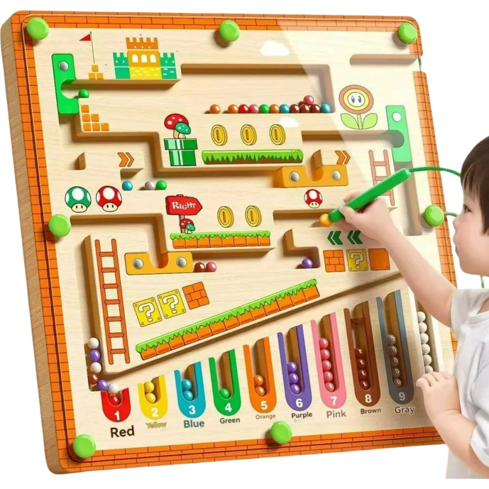 Balle magnétique labyrinthe pour enfants, idéale pour développer la concentration, l'écriture et la logique chez les bébés de 3 à 4 ans. Un jeu d'éveil et de réflexion.