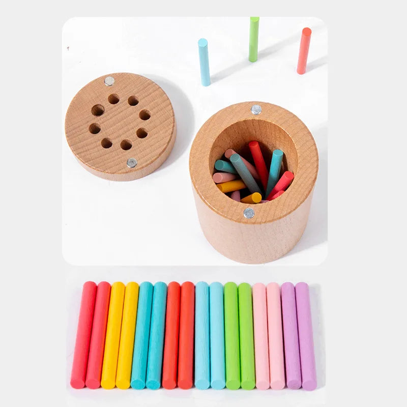 Jouets en bois Montessori pour le tri des couleurs, la motricité fine et l'association des formes : jouets sensoriels et puzzles éducatifs pour les tout-petits.
