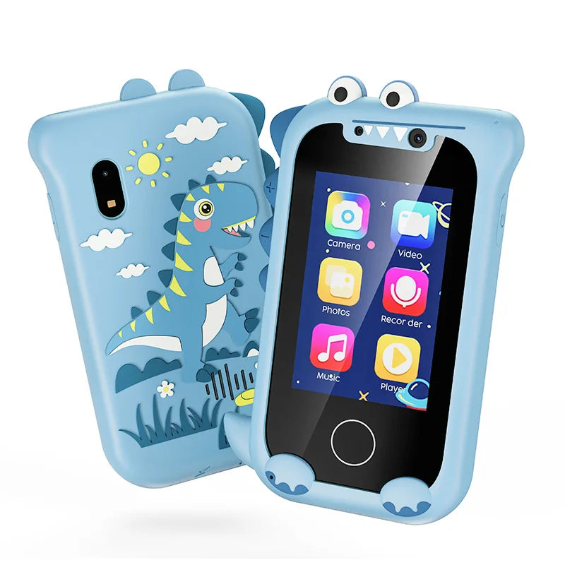 Téléphone jouet intelligent pour enfants, écran tactile, lecteur MP3 avec double caméra, idéal pour les jeux, les filles et les garçons. Cadeau idéal pour Noël ou un anniversaire.