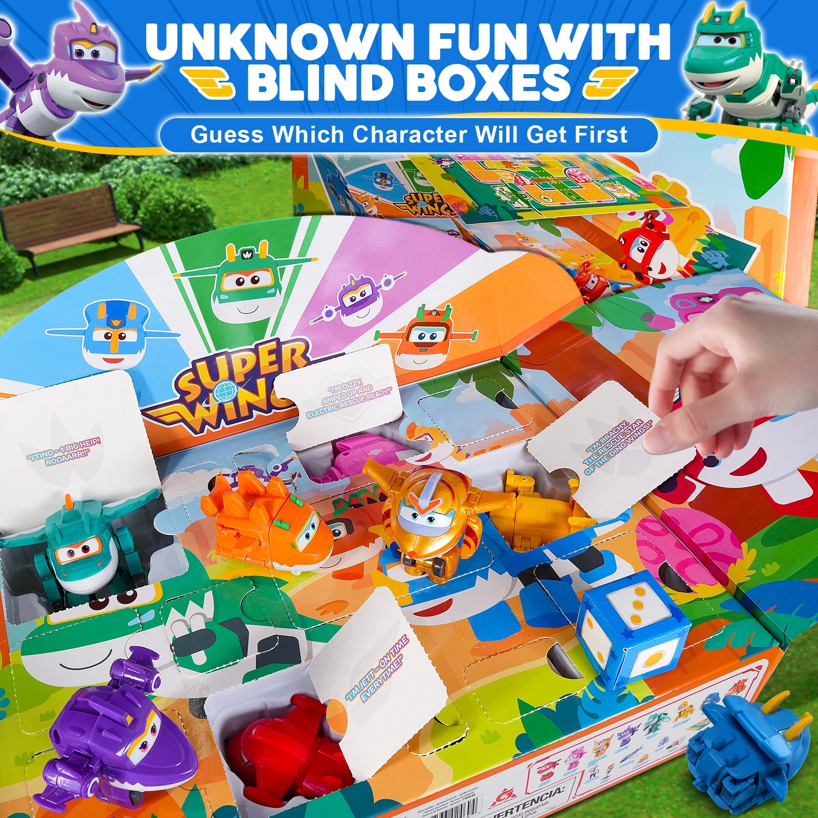 Super Wings Lot de 14 jouets transformables, figurine d'avion de 5 cm avec mini-figurine de dinosaure à collectionner