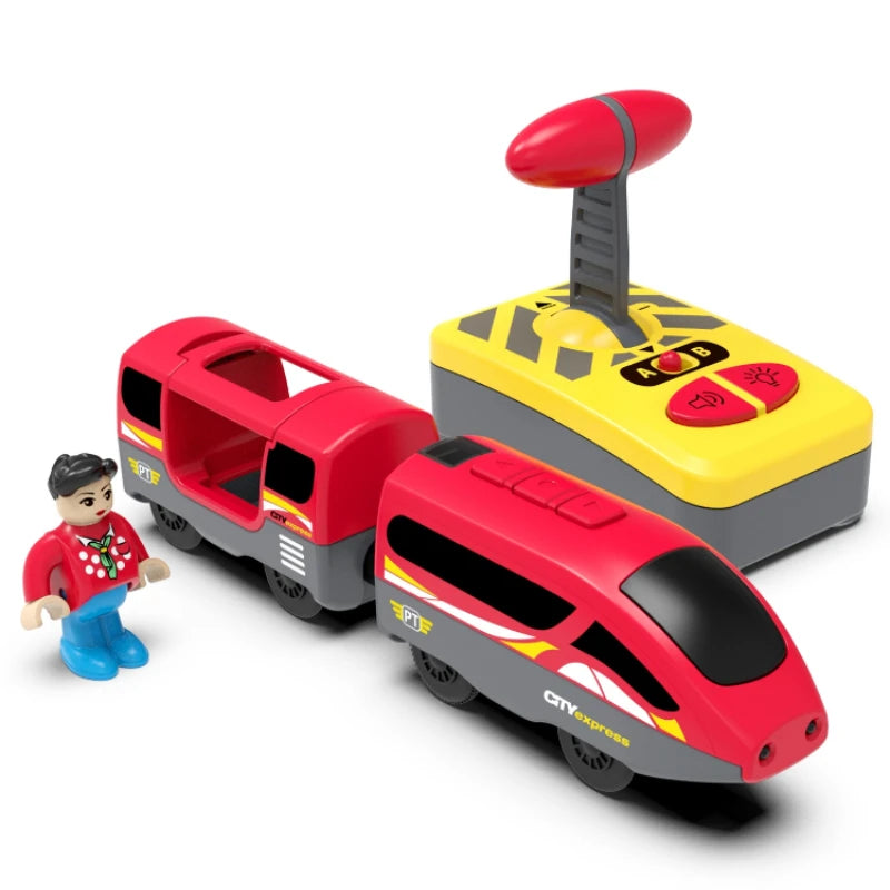 .Circuit de train électrique RC miniature magnétique à fentes, compatible avec tous les rails en bois. Accessoires de circuit de train, cadeau de Noël pour enfants