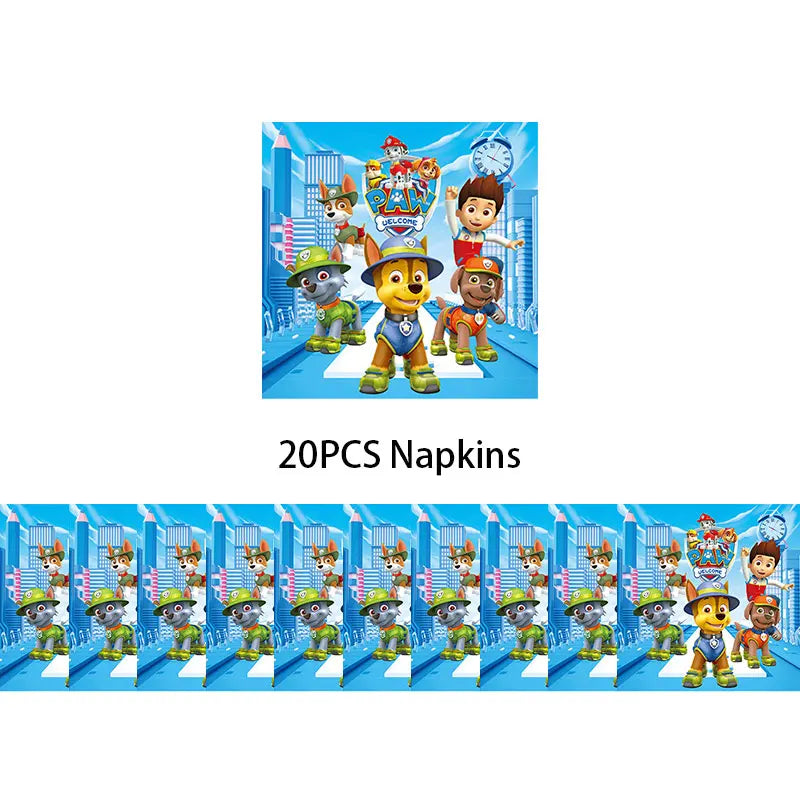 Kit de décoration Pat' Patrouille pour anniversaire : ballons, décor, assiettes, décorations pour cupcakes, autocollants Pat' Patrouille, cadeaux pour enfants