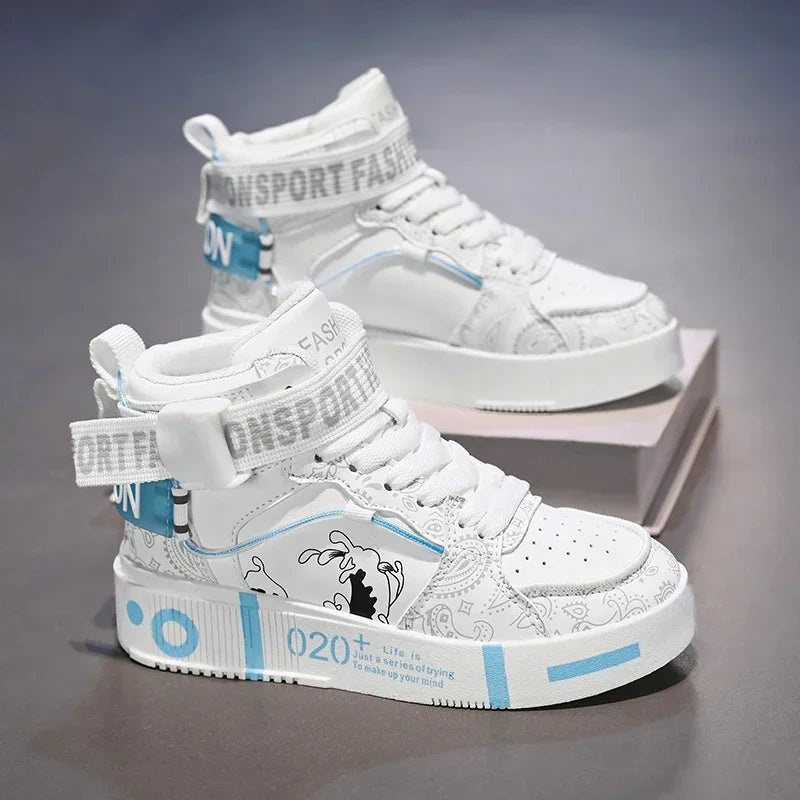 Chaussures de sport montantes pour enfants, baskets de basketball tendance pour garçons, chaussures plates décontractées pour filles, chaussures de marche décontractées pour enfants