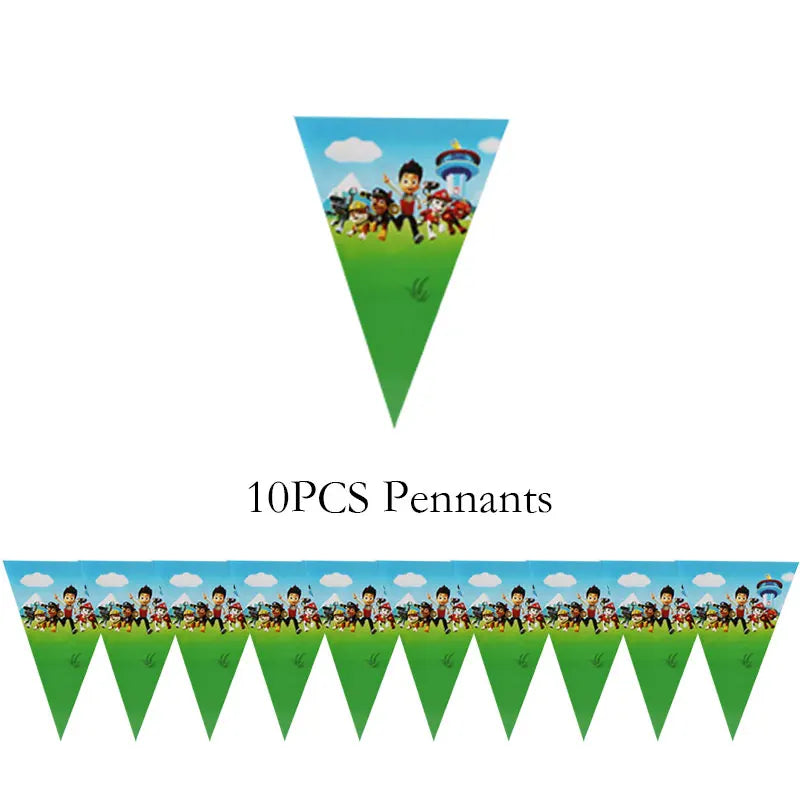 Kit de décoration Pat' Patrouille pour anniversaire : ballons, décor, assiettes, décorations pour cupcakes, autocollants Pat' Patrouille, cadeaux pour enfants