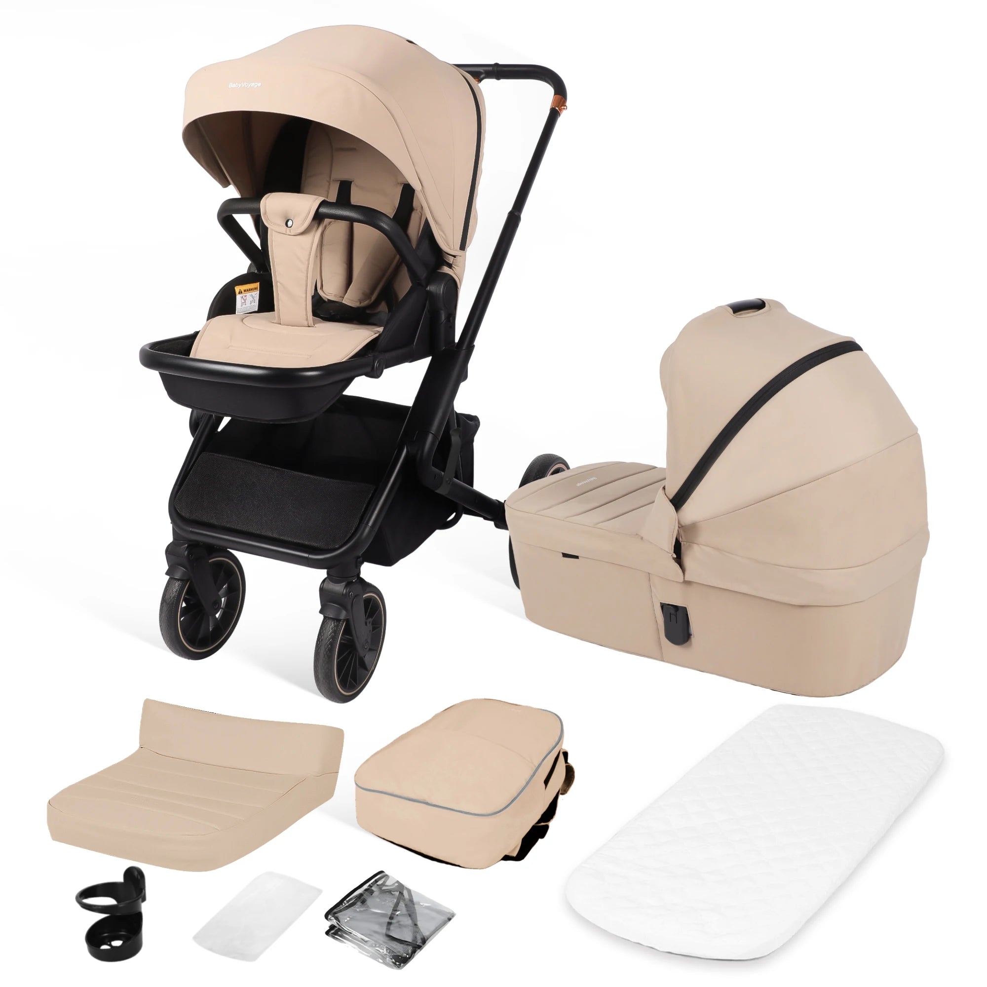 Poussette 2 en 1 pour bébé, siège auto réversible pour nouveau-né, en stock en UE, multifonctionnelle et légère.