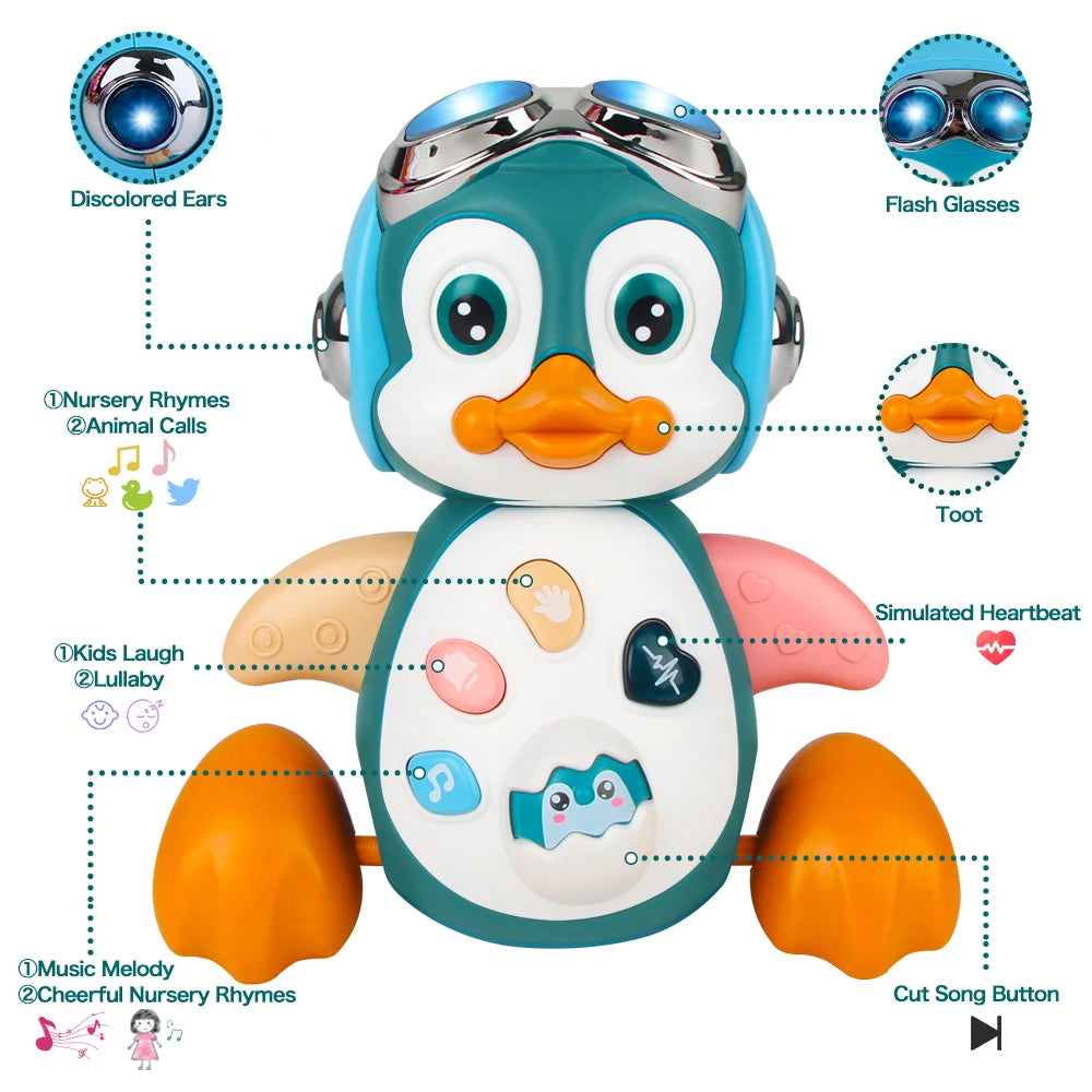 Jouets musicaux pour bébé qui rampe
Pingouin qui marche
Jouets dansants et lumineux pour tout-petits
Cadeau interactif pour l'éveil et le temps passé sur le ventre