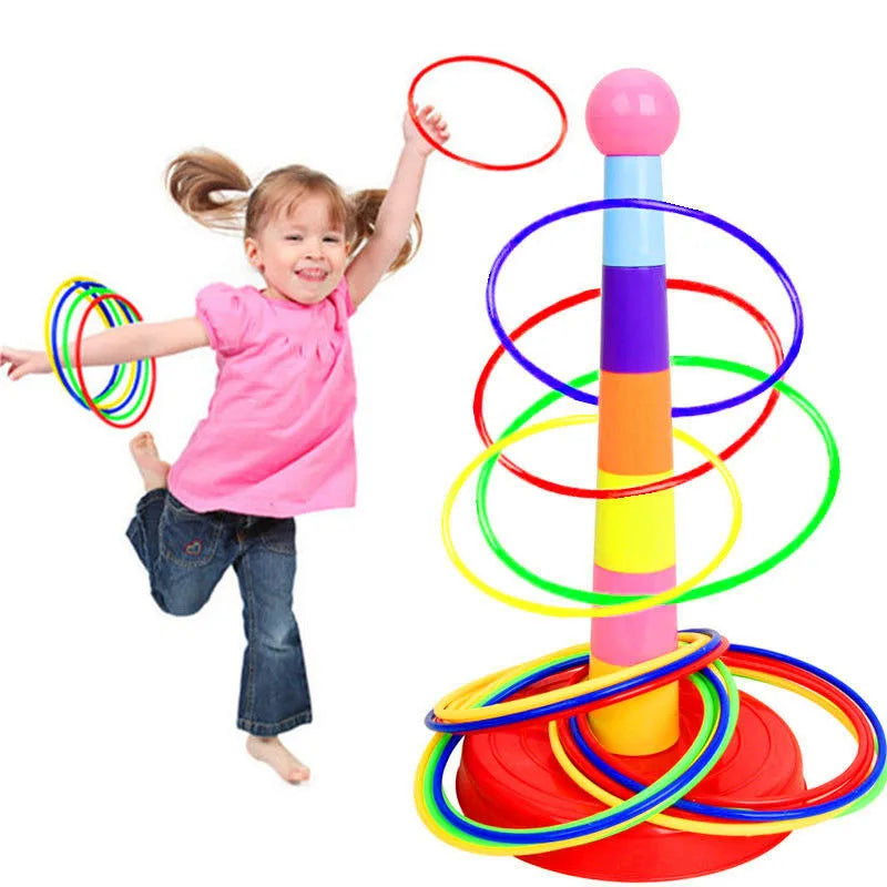Jeu de lancer de cercles pour enfants, jouets empilables à spirales, amusant à l'intérieur et à l'extérieur, activité interactive parent-enfant, cadeau d'éveil.