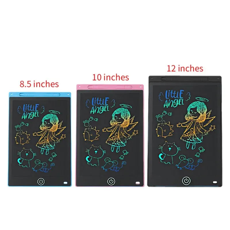 Tablette à dessin LCD 6,5/8,5/10/12 pouces pour enfants, tableau effaçable rechargeable avec stylet, jouet éducatif de voyage, cadeau idéal pour garçons et filles.