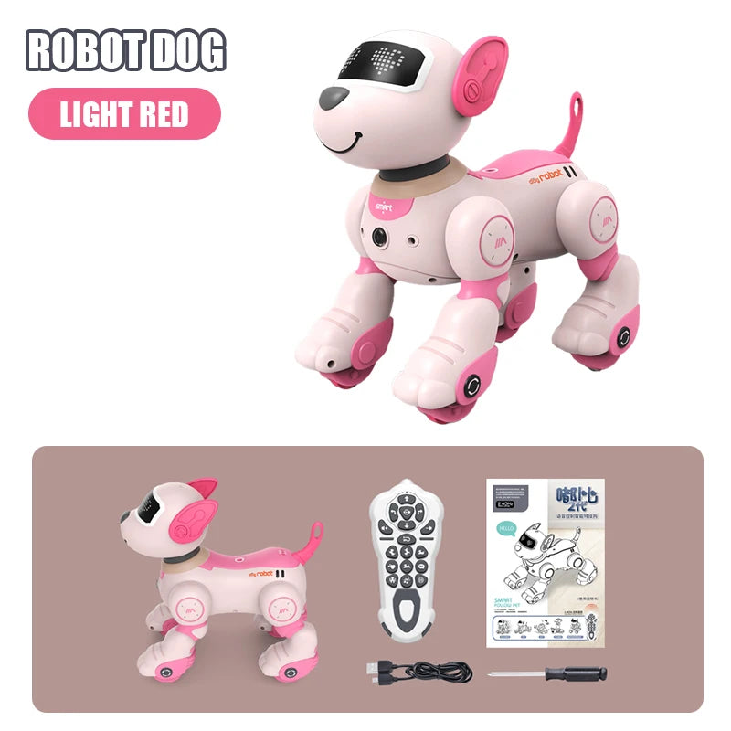 Chien robot télécommandé intelligent, acrobaties électroniques, commandes vocales, programmable, commandes tactiles, musique, jouet pour enfants garçons