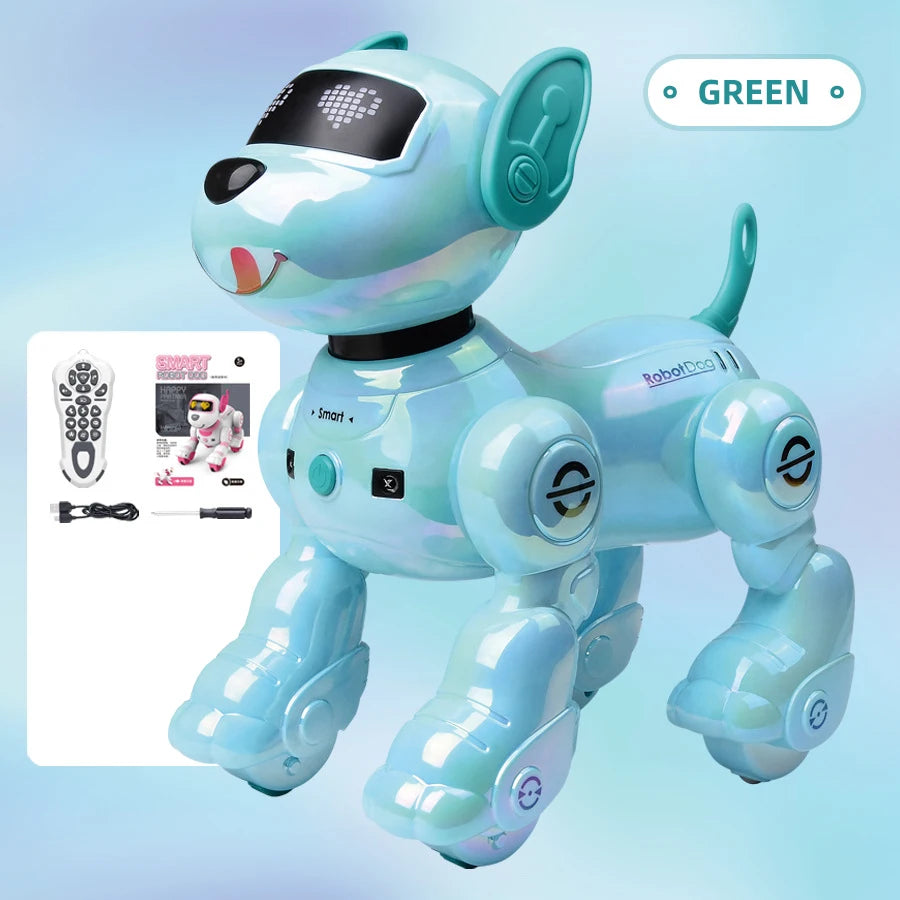 Chien robot télécommandé intelligent, acrobaties électroniques, commandes vocales, programmable, commandes tactiles, musique, jouet pour enfants garçons