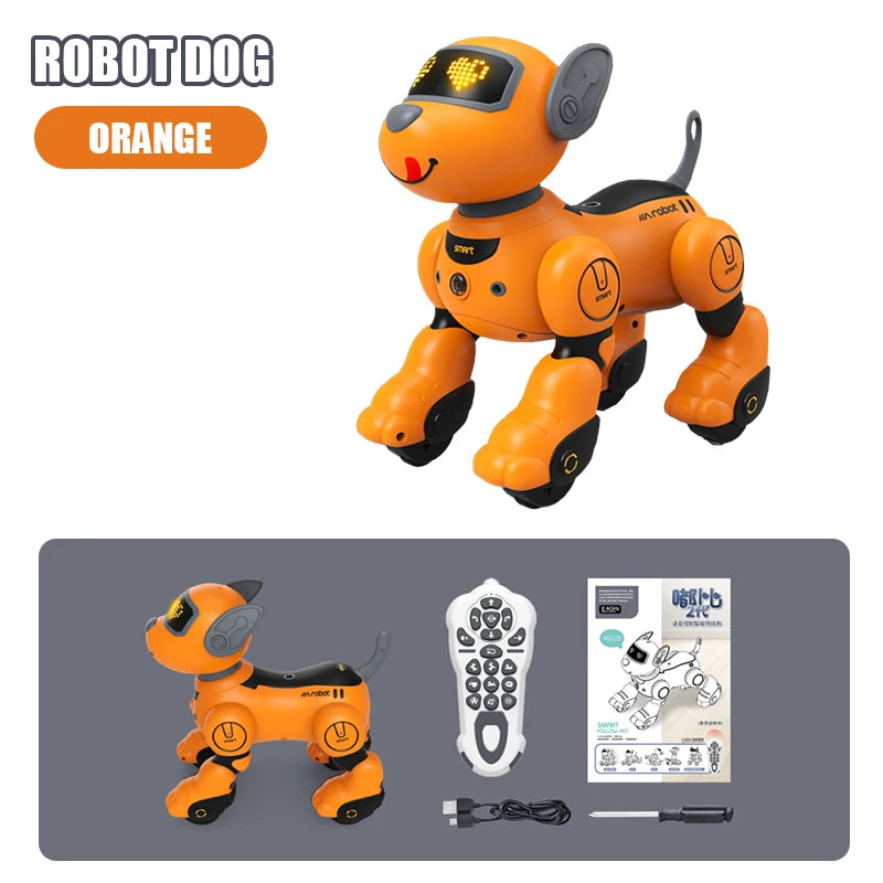Chien robot télécommandé intelligent, acrobaties électroniques, commandes vocales, programmable, commandes tactiles, musique, jouet pour enfants garçons