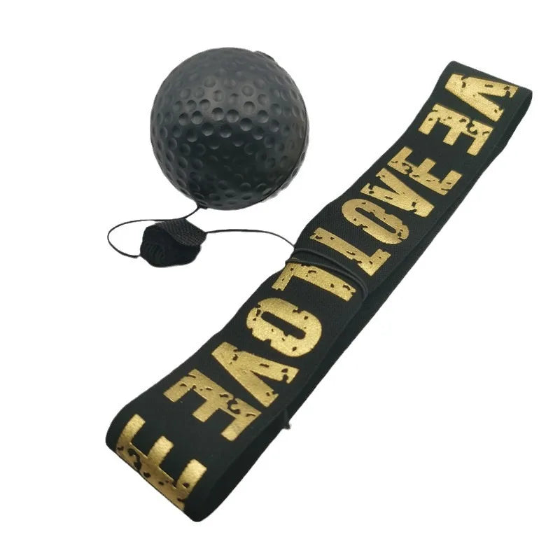 Balle de boxe en caoutchouc pour l'entraînement de la vitesse et des réflexes, avec bandeau anti-transpiration et accessoires de fitness.