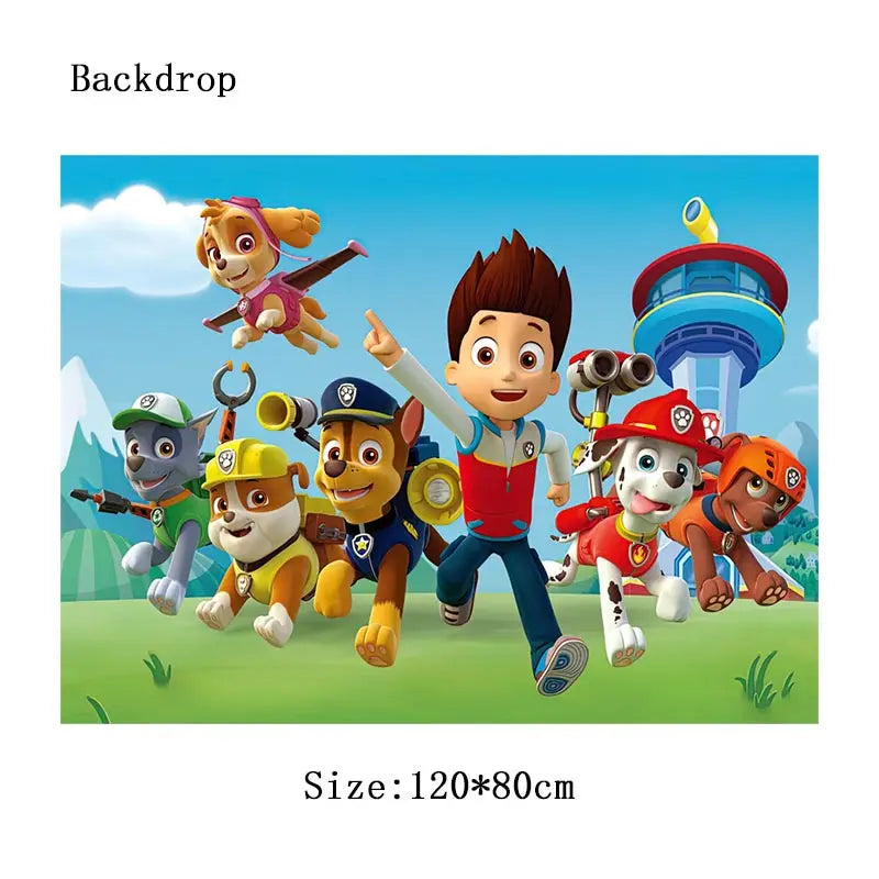 Kit de décoration Pat' Patrouille pour anniversaire : ballons, décor, assiettes, décorations pour cupcakes, autocollants Pat' Patrouille, cadeaux pour enfants
