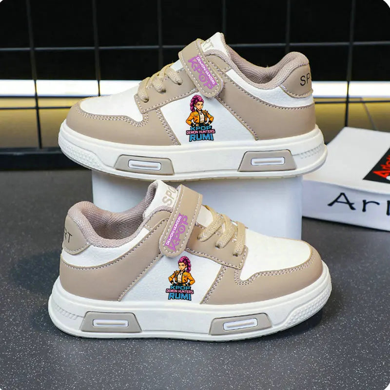 Chaussures Kpop Demon Hunters pour enfants, baskets pour filles, chaussures blanches d'automne, chaussures de course décontractées, semelle souple antidérapante