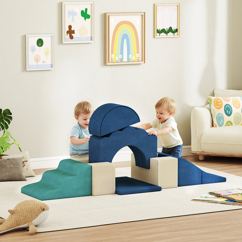 Ensemble de 7 blocs de mousse Aiyaplay pour enfants, blocs psychomoteurs, figurines à construire, jouet d'apprentissage pour grimper et ramper