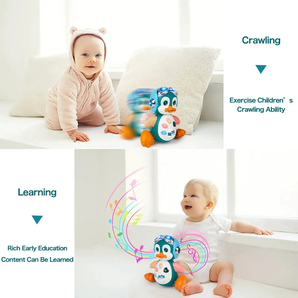 Jouets musicaux pour bébé qui rampe
Pingouin qui marche
Jouets dansants et lumineux pour tout-petits
Cadeau interactif pour l'éveil et le temps passé sur le ventre