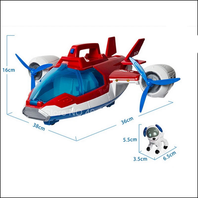 Figurines de chiens en forme de tour de patrouille dans un bus, jouets de Noël sans lumière ni son.