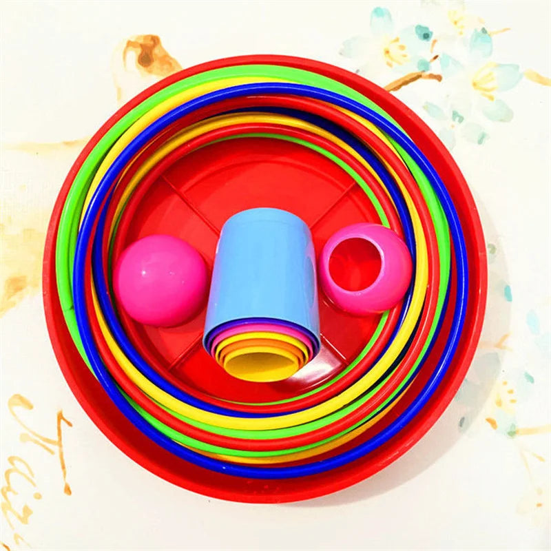 Jeu de lancer de cercles pour enfants, jouets empilables à spirales, amusant à l'intérieur et à l'extérieur, activité interactive parent-enfant, cadeau d'éveil.