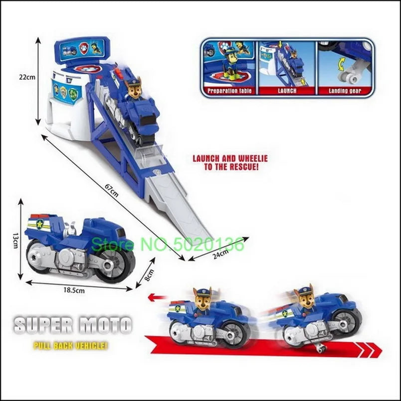 Figurines de chiens en forme de tour de patrouille dans un bus, jouets de Noël sans lumière ni son.