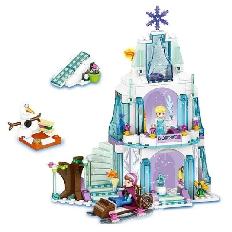 Château de glace de la princesse Elsa, le château magique de Disney La Reine des Neiges, jeu de construction de jouets à offrir