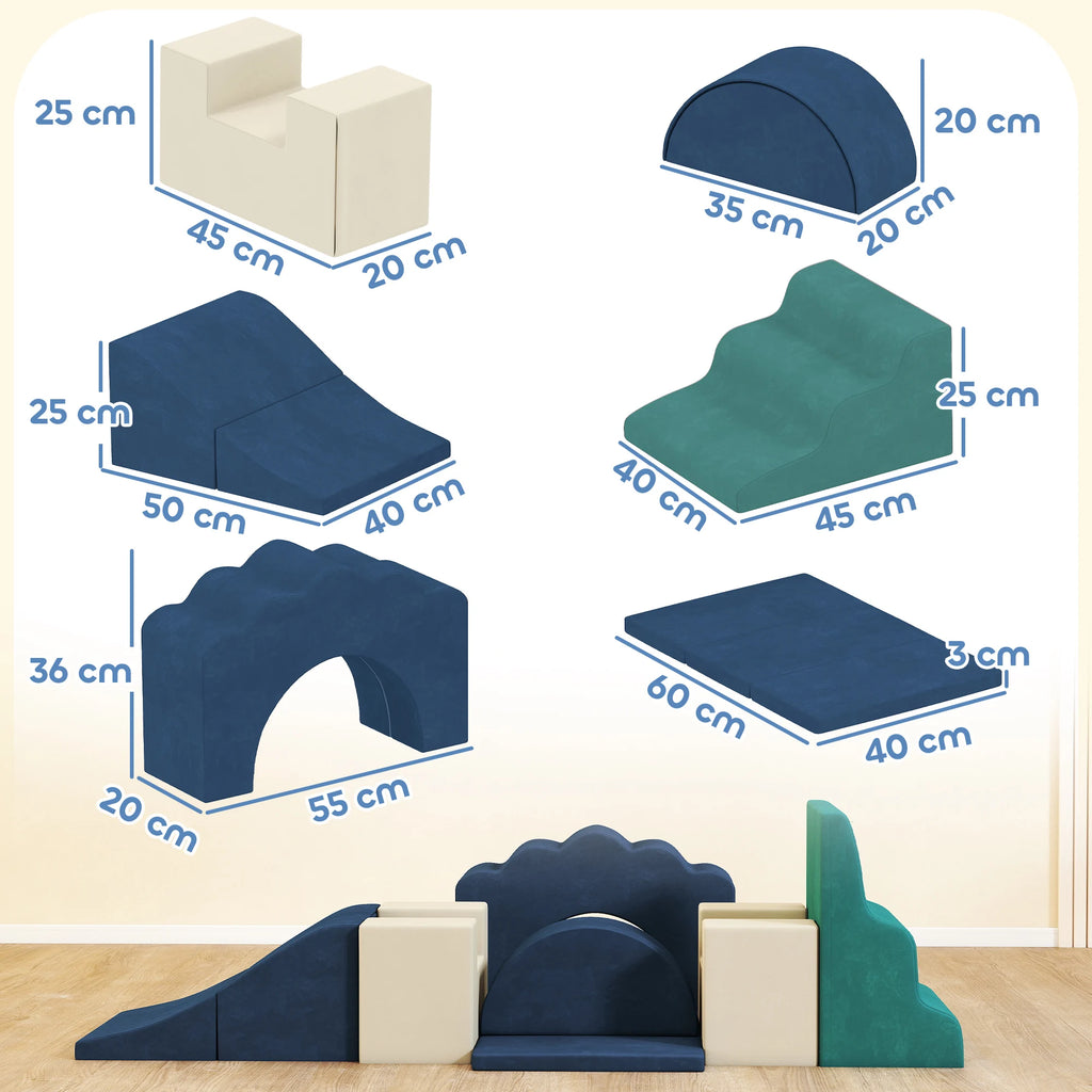 Ensemble de 7 blocs de mousse Aiyaplay pour enfants, blocs psychomoteurs, figurines à construire, jouet d'apprentissage pour grimper et ramper