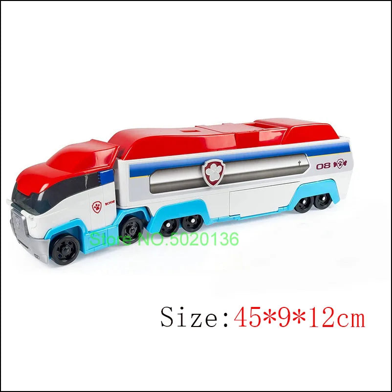 Figurines de chiens en forme de tour de patrouille dans un bus, jouets de Noël sans lumière ni son.