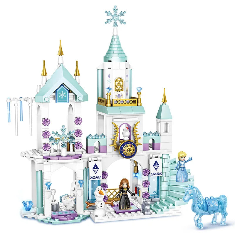 Château de glace de la princesse Elsa, le château magique de Disney La Reine des Neiges, jeu de construction de jouets à offrir