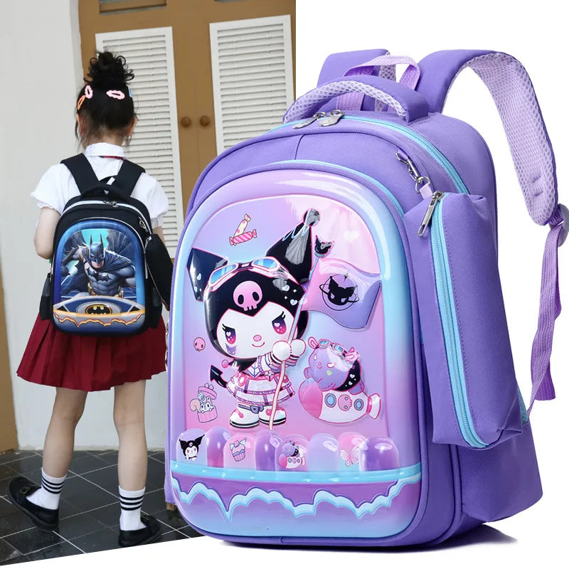 Sacs à dos Kuromi pour étudiants, sacs d'école à motifs de dessins animés, sacs à dos La Reine des Neiges pour élèves du primaire, sacs à dos décontractés pour enfants