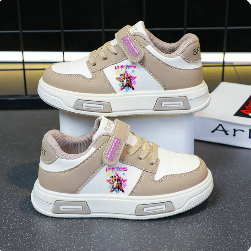 Chaussures Kpop Demon Hunters pour enfants, baskets pour filles, chaussures blanches d'automne, chaussures de course décontractées, semelle souple antidérapante