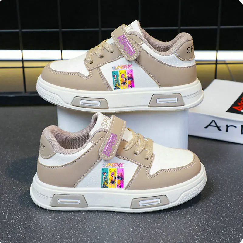 Chaussures Kpop Demon Hunters pour enfants, baskets pour filles, chaussures blanches d'automne, chaussures de course décontractées, semelle souple antidérapante