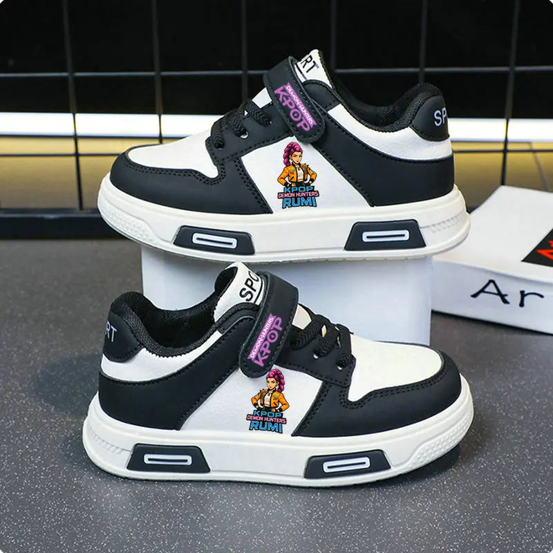 Chaussures Kpop Demon Hunters pour enfants, baskets pour filles, chaussures blanches d'automne, chaussures de course décontractées, semelle souple antidérapante