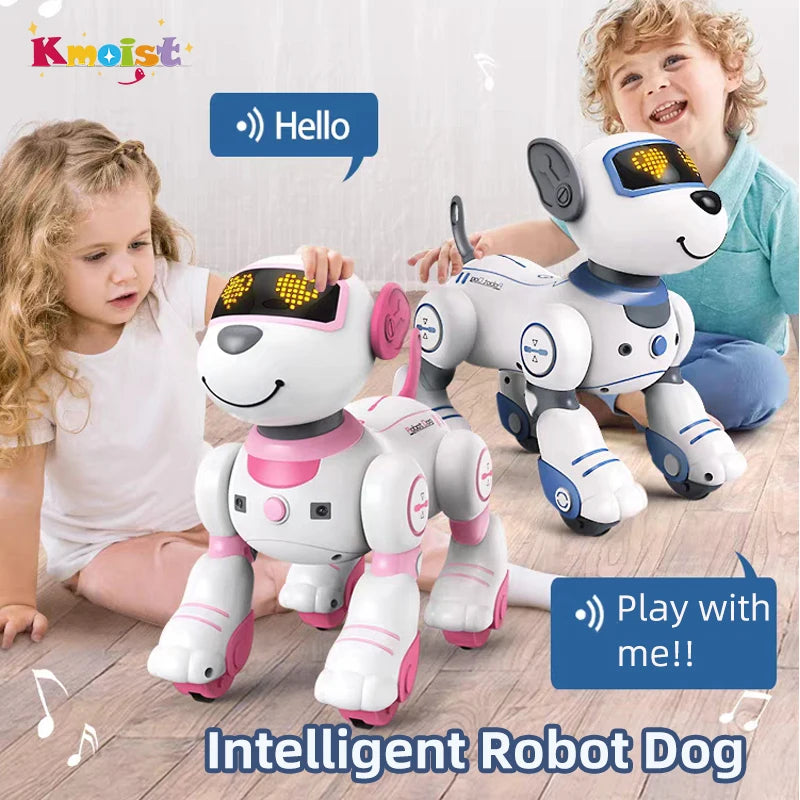 Chien robot télécommandé intelligent, acrobaties électroniques, commandes vocales, programmable, commandes tactiles, musique, jouet pour enfants garçons