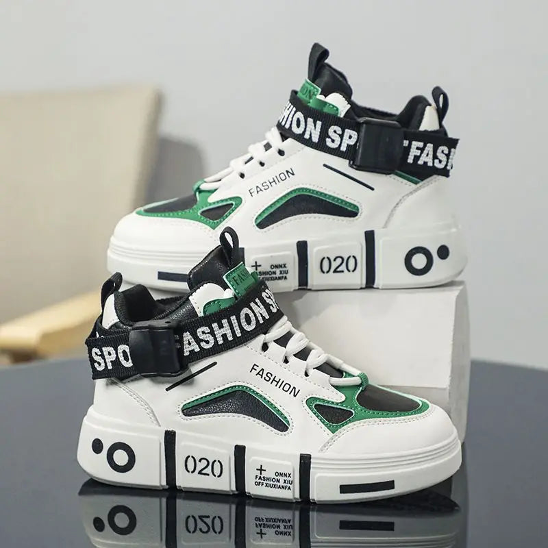 Baskets montantes décontractées pour enfants et adolescents, chaussures de sport pour le printemps et l'automne, chaussures de course pour garçons et filles