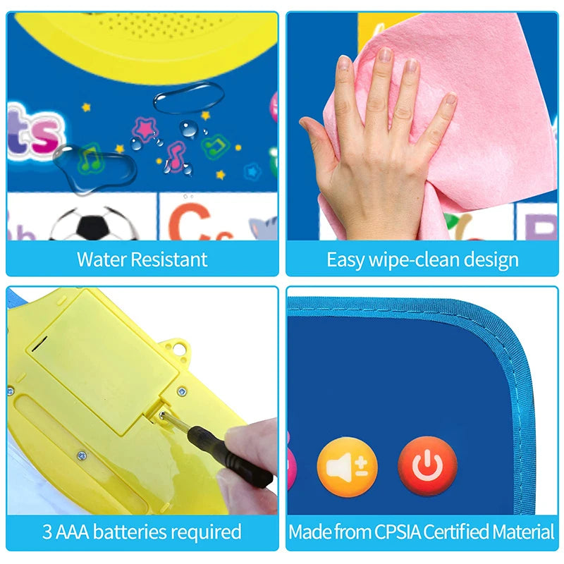 Alphabet électronique anglais mural avec lettres parlantes ABC et musique, jouet éducatif pour tout-petits et enfants. Cadeau idéal.