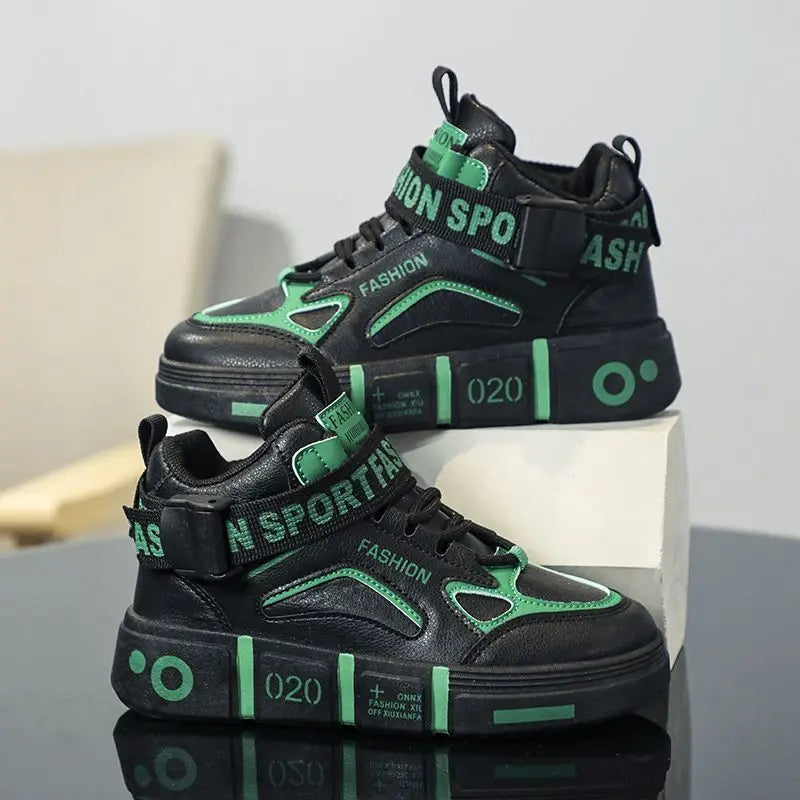 Baskets montantes décontractées pour enfants et adolescents, chaussures de sport pour le printemps et l'automne, chaussures de course pour garçons et filles