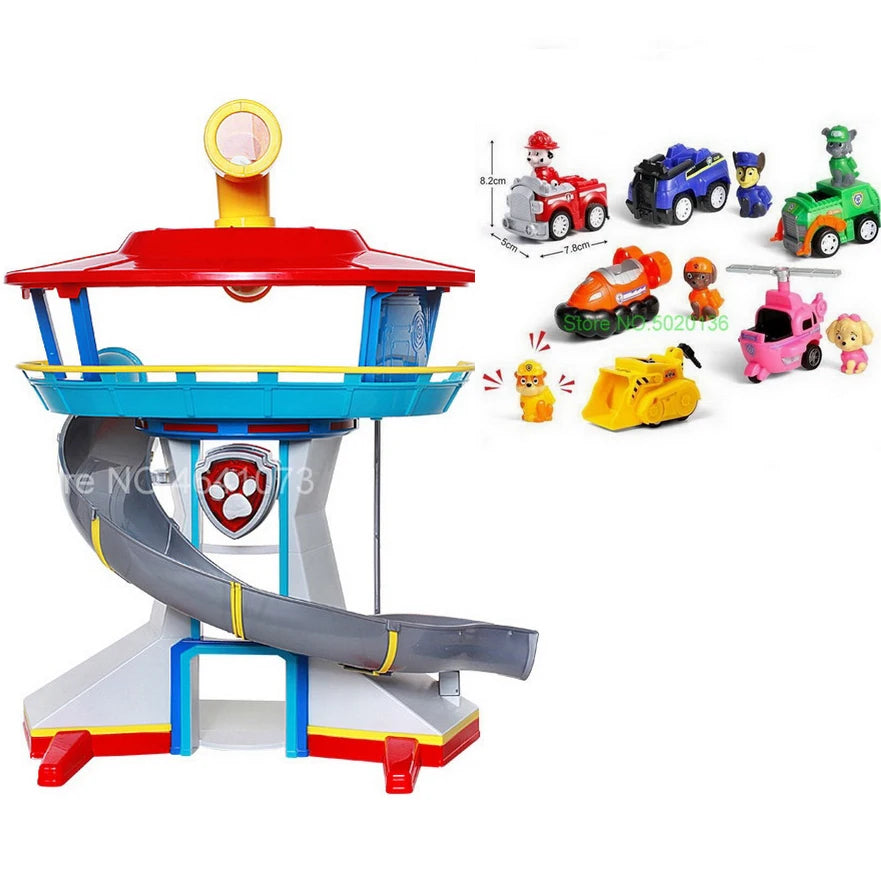 Figurines de chiens en forme de tour de patrouille dans un bus, jouets de Noël sans lumière ni son.