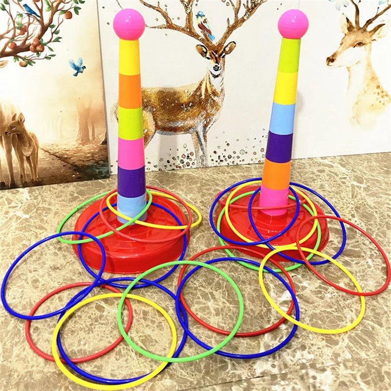 Jeu de lancer de cercles pour enfants, jouets empilables à spirales, amusant à l'intérieur et à l'extérieur, activité interactive parent-enfant, cadeau d'éveil.