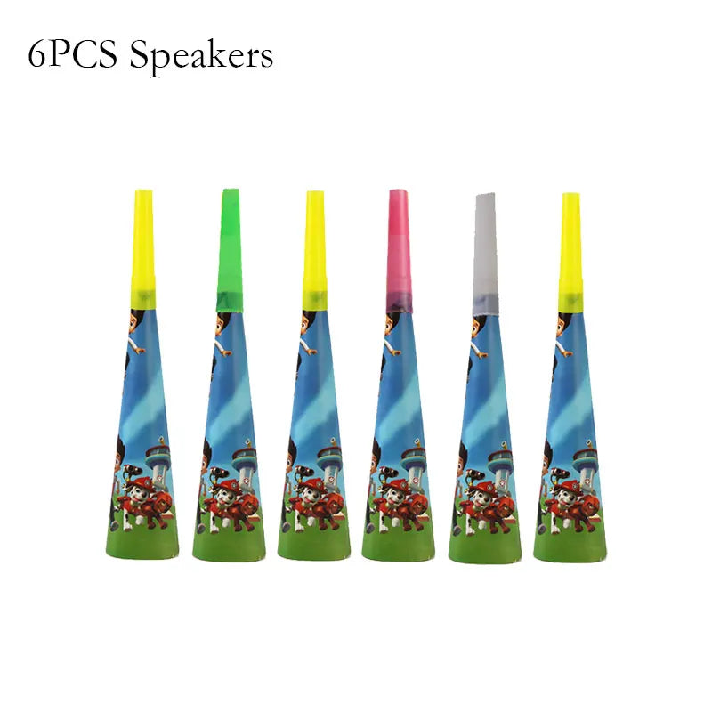 Kit de décoration Pat' Patrouille pour anniversaire : ballons, décor, assiettes, décorations pour cupcakes, autocollants Pat' Patrouille, cadeaux pour enfants