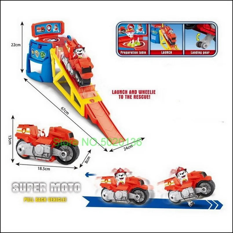 Figurines de chiens en forme de tour de patrouille dans un bus, jouets de Noël sans lumière ni son.