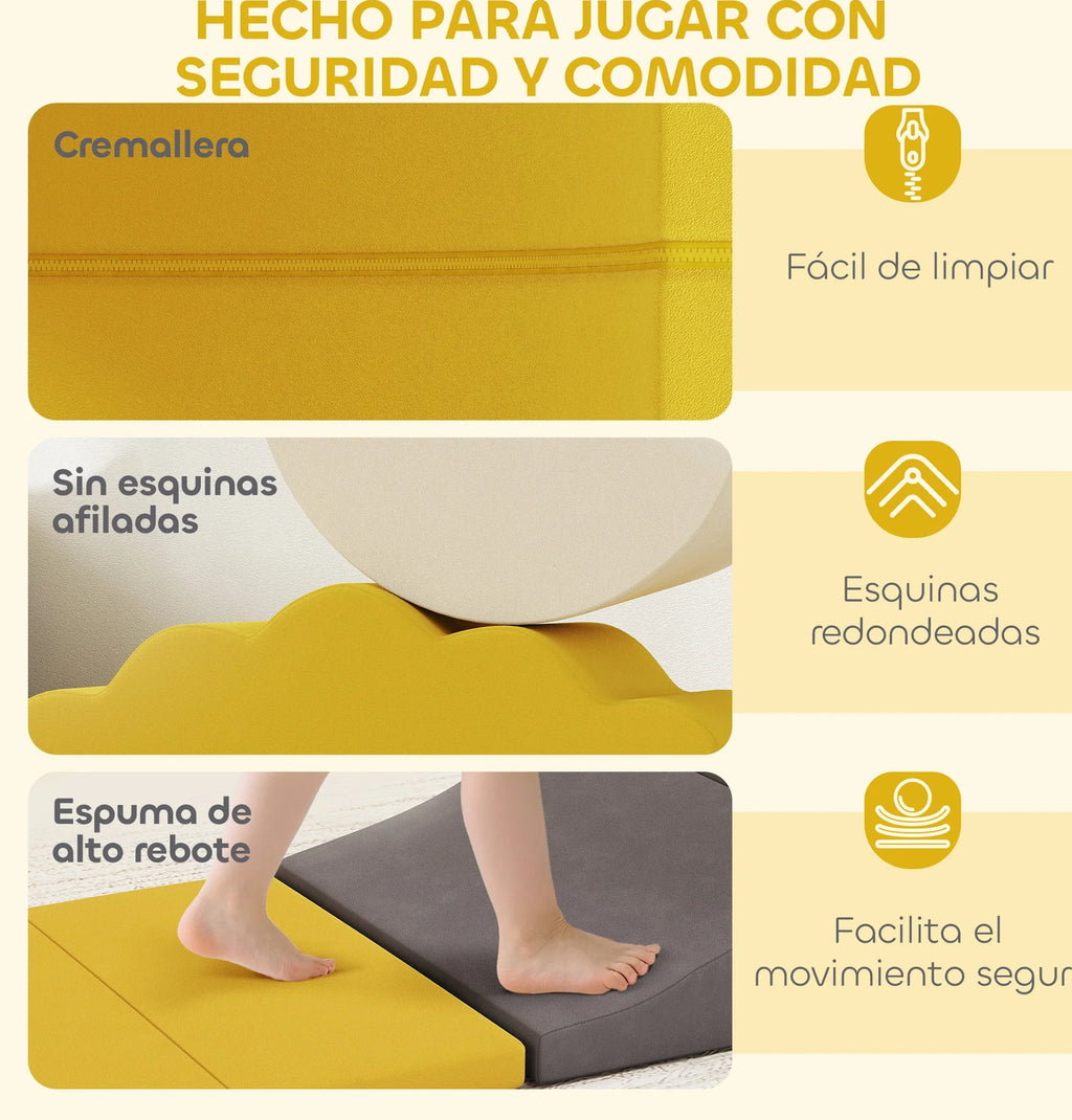 Ensemble de 7 blocs de mousse Aiyaplay pour enfants, blocs psychomoteurs, figurines à construire, jouet d'apprentissage pour grimper et ramper