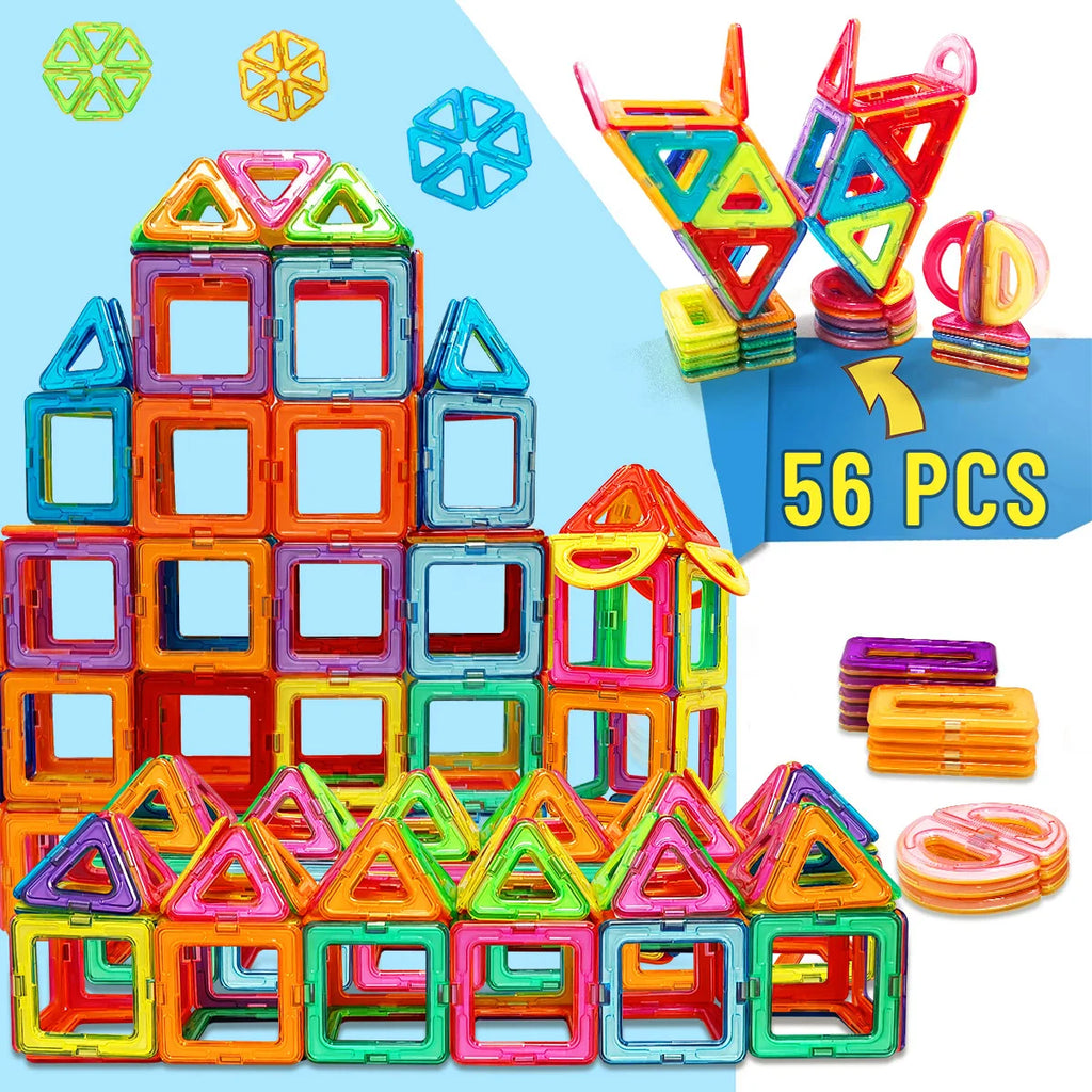 Blocs de construction magnétiques à monter soi-même, jouets magnétiques de taille moyenne, jouets STEM, jouets de construction éducatifs, jouets magnétiques d'apprentissage