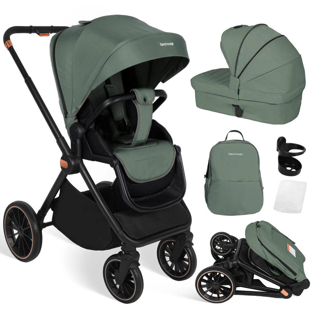 Poussette 2 en 1 pour bébé, siège auto réversible pour nouveau-né, en stock en UE, multifonctionnelle et légère.