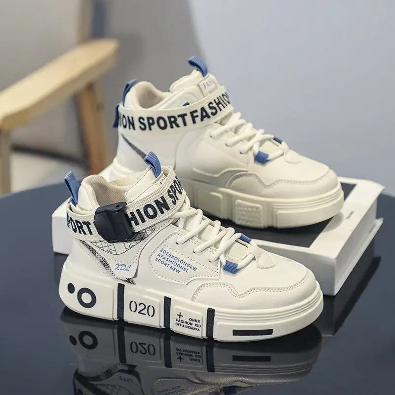 Baskets montantes décontractées pour enfants et adolescents, chaussures de sport pour le printemps et l'automne, chaussures de course pour garçons et filles