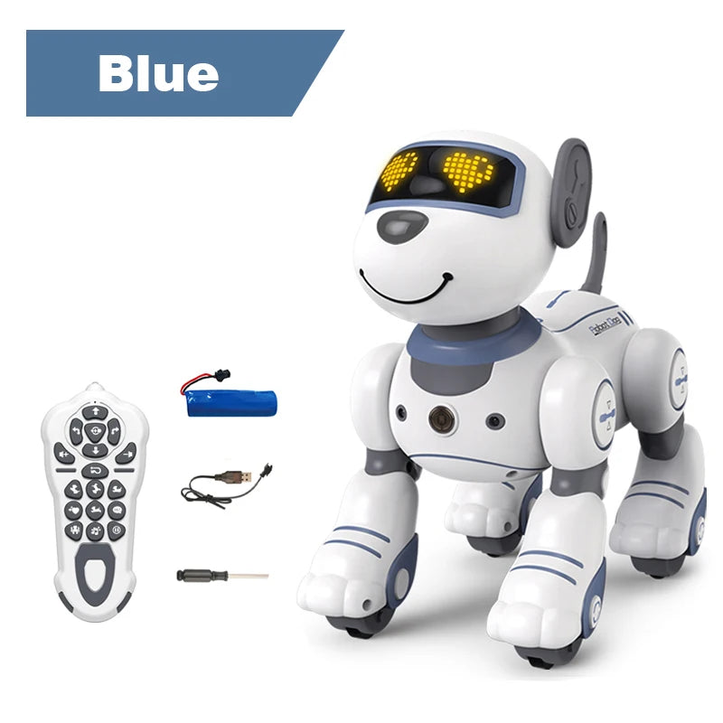 Chien robot télécommandé intelligent, acrobaties électroniques, commandes vocales, programmable, commandes tactiles, musique, jouet pour enfants garçons