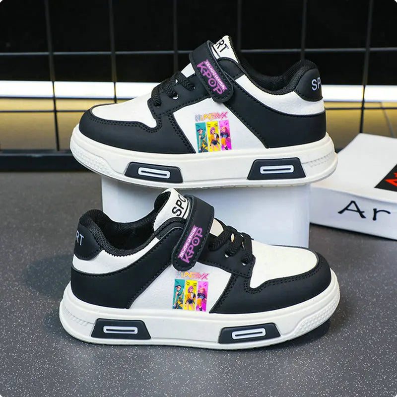 Chaussures Kpop Demon Hunters pour enfants, baskets pour filles, chaussures blanches d'automne, chaussures de course décontractées, semelle souple antidérapante