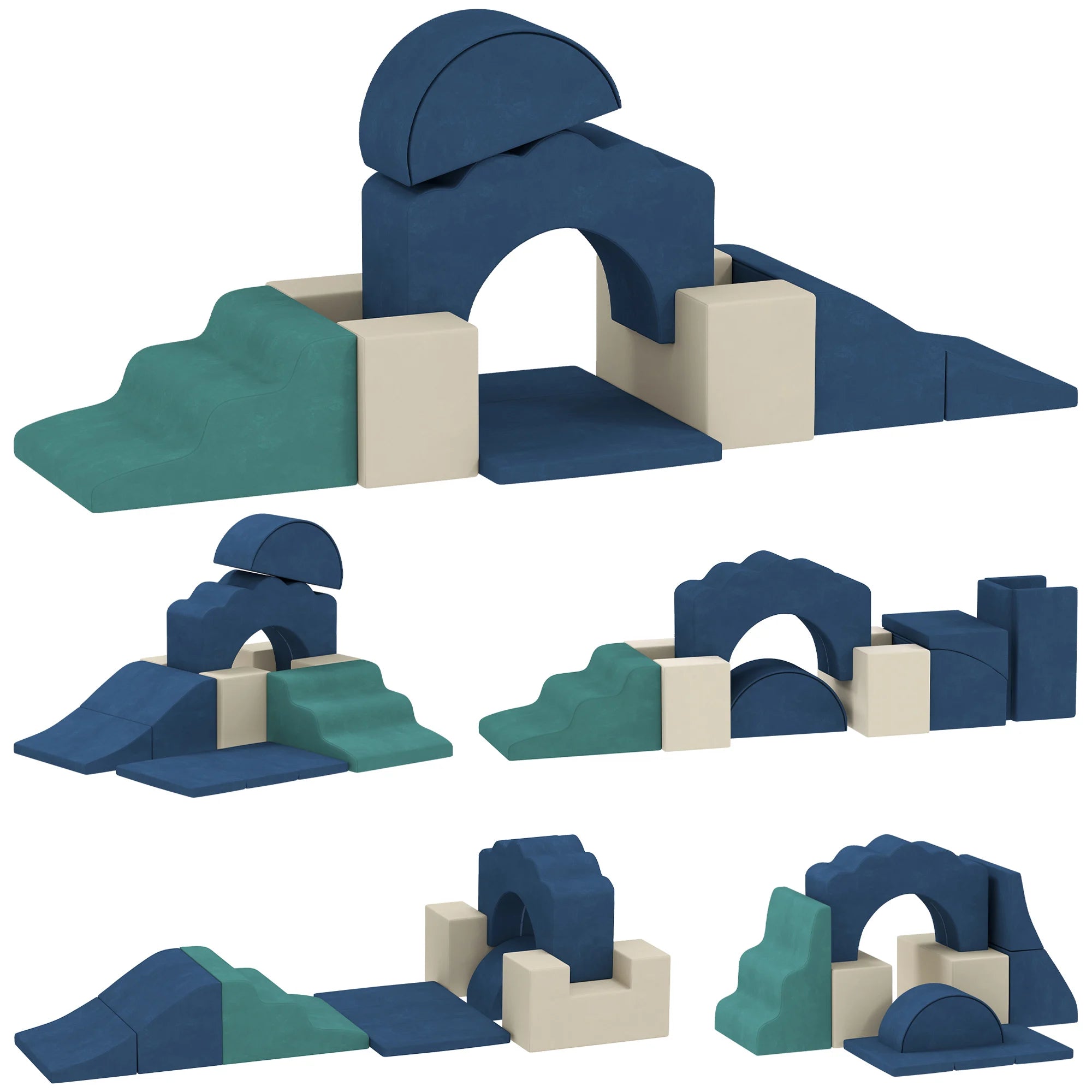 Ensemble de 7 blocs de mousse Aiyaplay pour enfants, blocs psychomoteurs, figurines à construire, jouet d'apprentissage pour grimper et ramper
