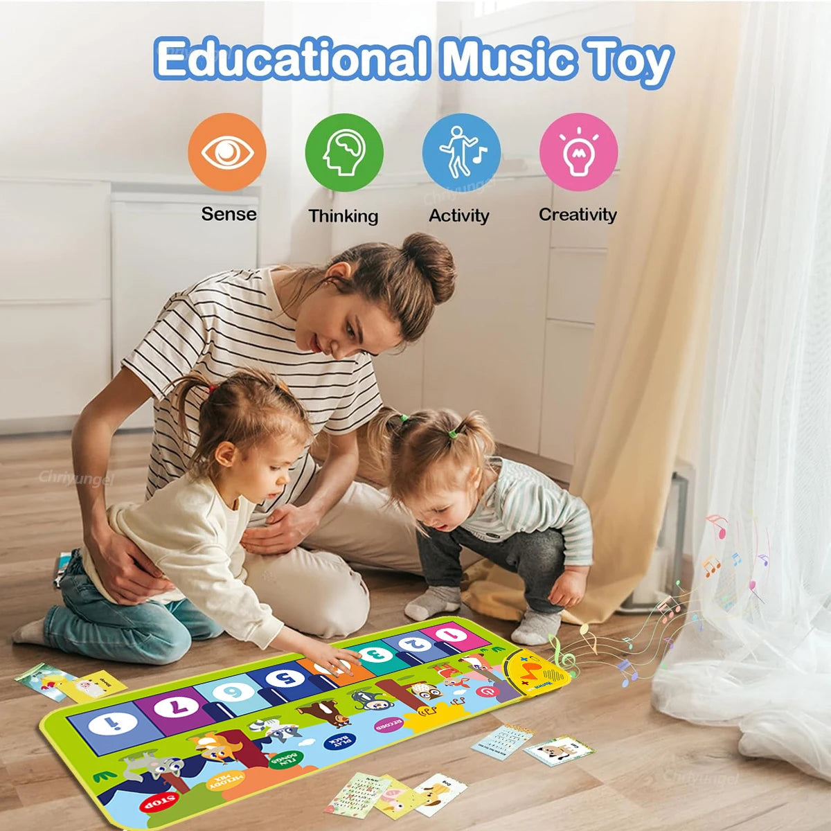 Tapis de piano pour enfants 80 x 30 cm, clavier de sol pour tout-petits, tapis de danse, jouet musical, instrument de musique, cadeau pour filles et garçons