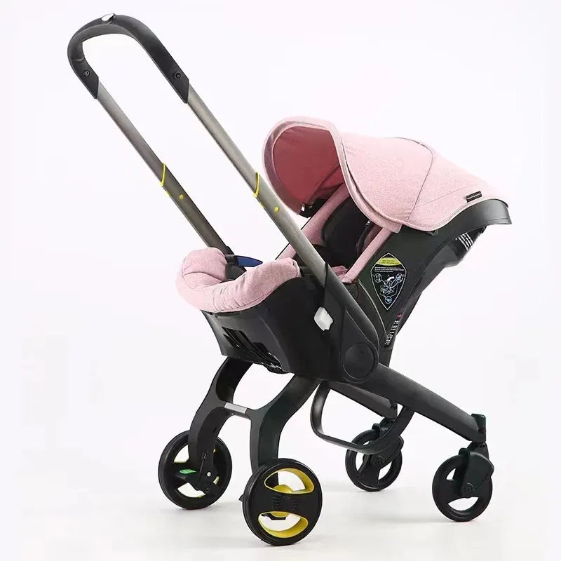 Poussette compacte avec siège auto 2 en 1, facile à plier et portable, certifiée EU R44, système de voyage sécurisé pour nouveau-né