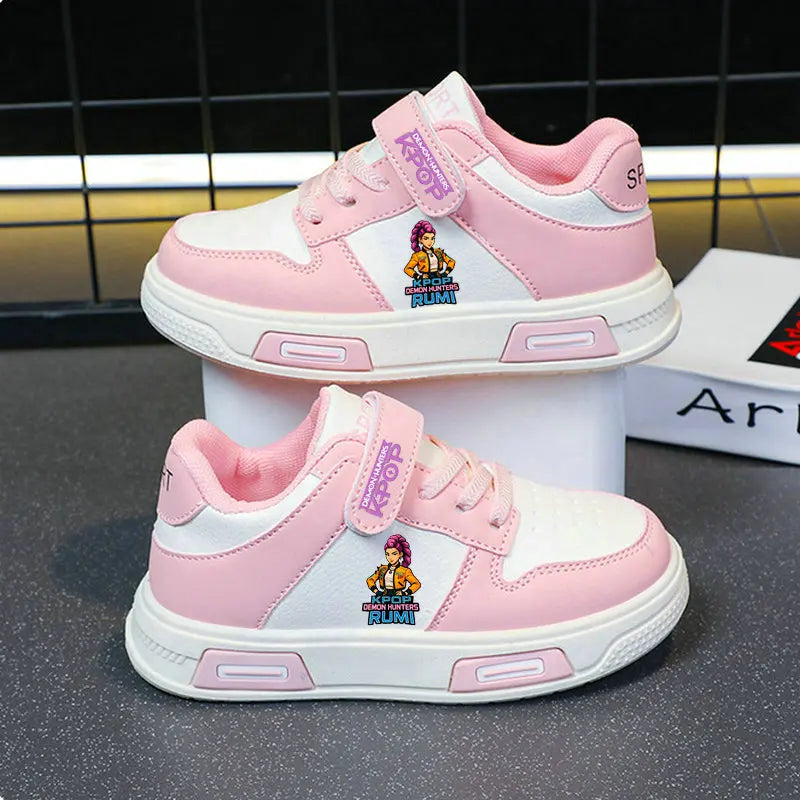 Chaussures Kpop Demon Hunters pour enfants, baskets pour filles, chaussures blanches d'automne, chaussures de course décontractées, semelle souple antidérapante